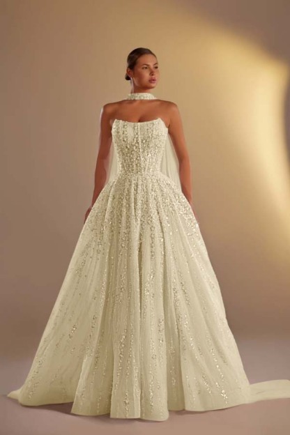 Strapless Sleeveless Long A Line Prom Dress With Pleated Beading