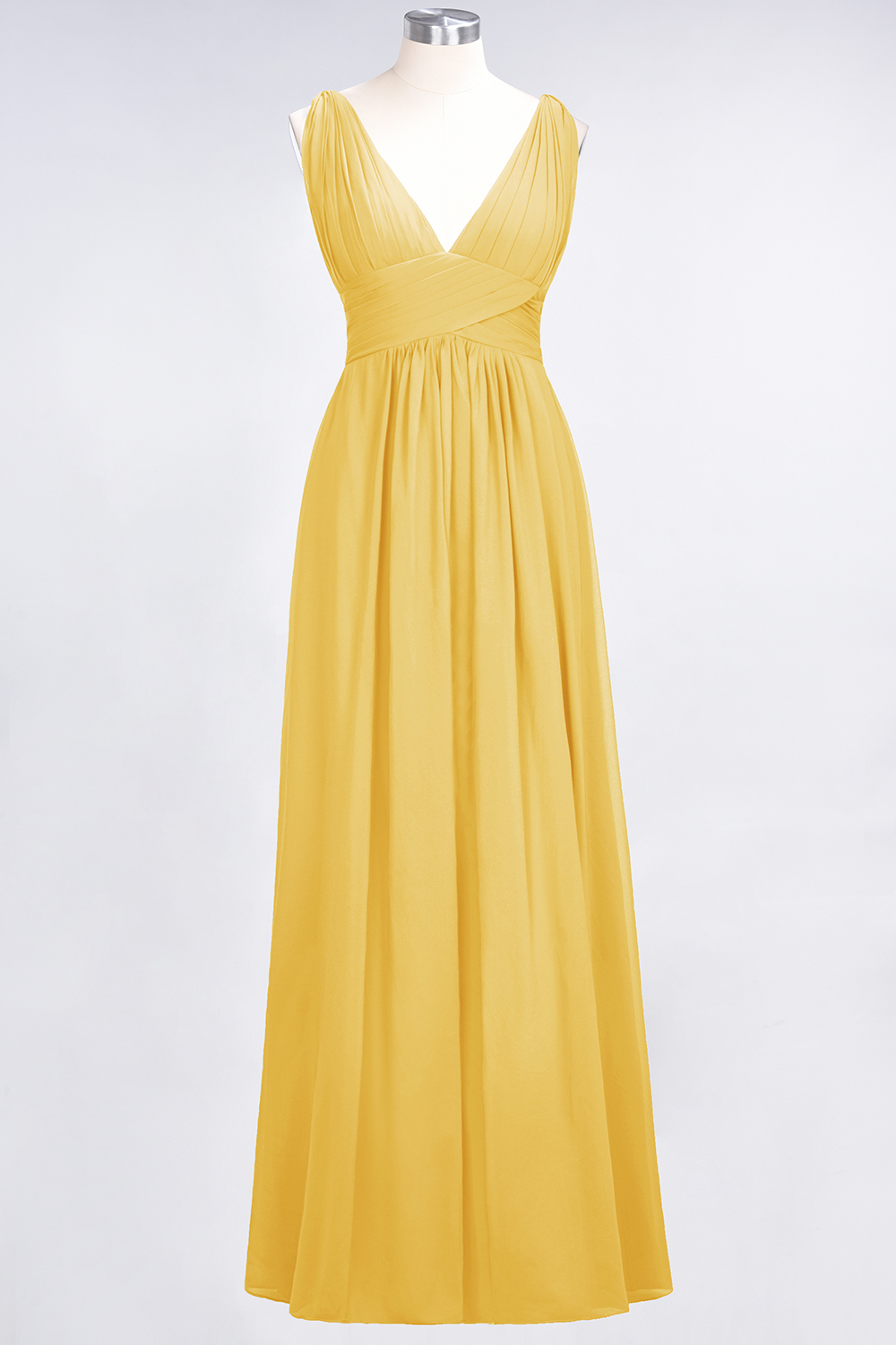 BMbridal Elegant V-Neck Burgundy Chiffon Affordable Bridesmaid Dress with Ruffle-BMbridal