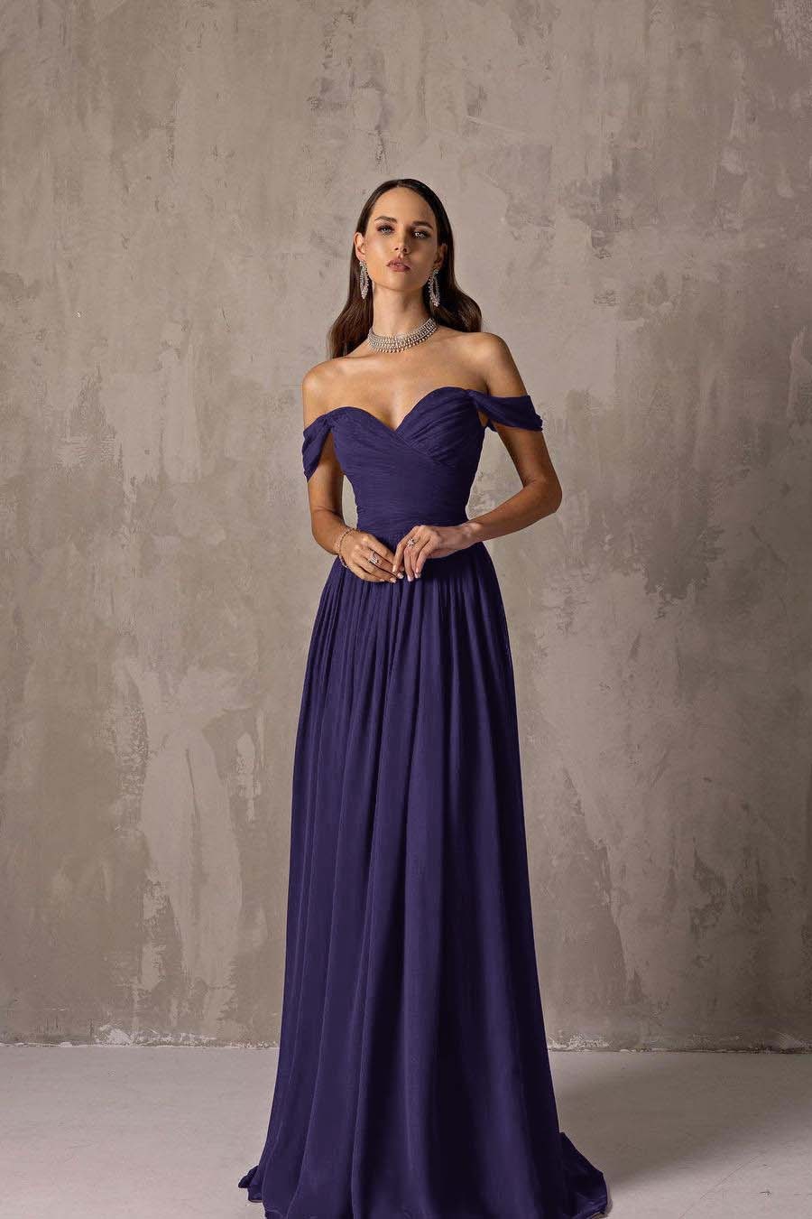 Off the Shoulder Strapless Sleeveless Long Prom Dress With Ruffles