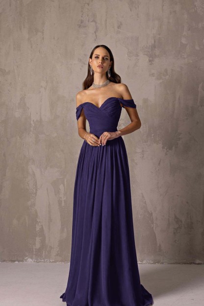 Off the Shoulder Strapless Sleeveless Long Prom Dress With Ruffles