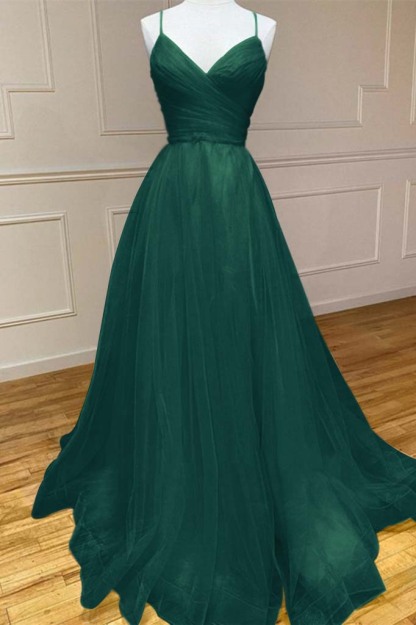 Amazing Yellow Spaghetti Strap Sleeveless V Neck Prom Dress String Back