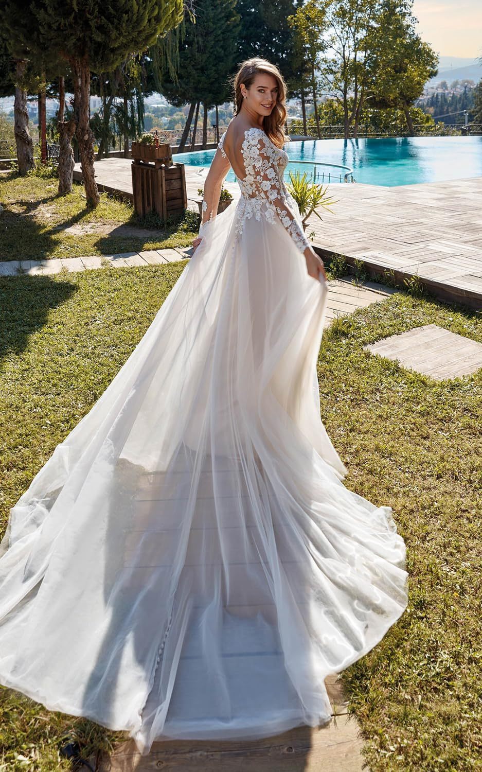 Lace Appliqued Wedding Dresses for Bride 2025 Beach Wedding Bridal Gowns for Women SE002-BMbridal.UK