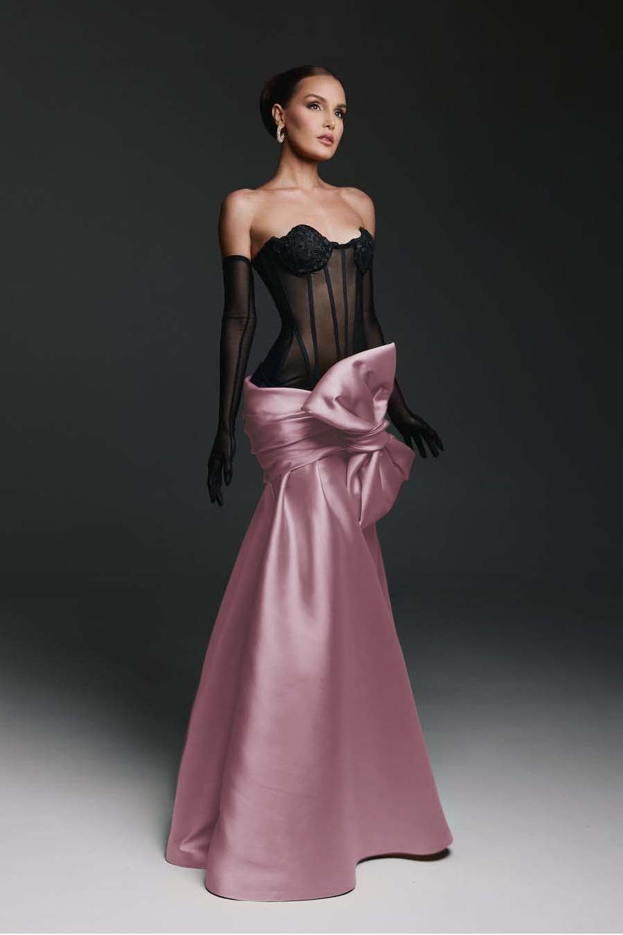 Strapless Sweetheart Sleeveless Long Mermaid Prom Dress With Gloves