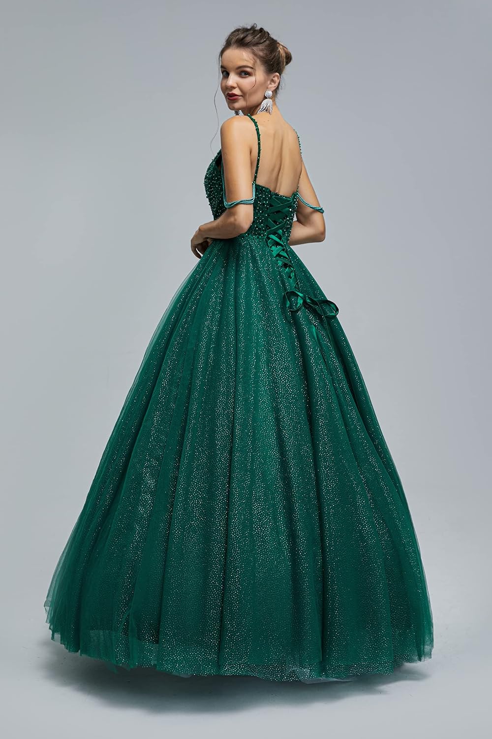 BMbride Women's Beading Sweetheart Ball Gown Tulle Layed Long Quinceanera Dress-BMbridal.UK