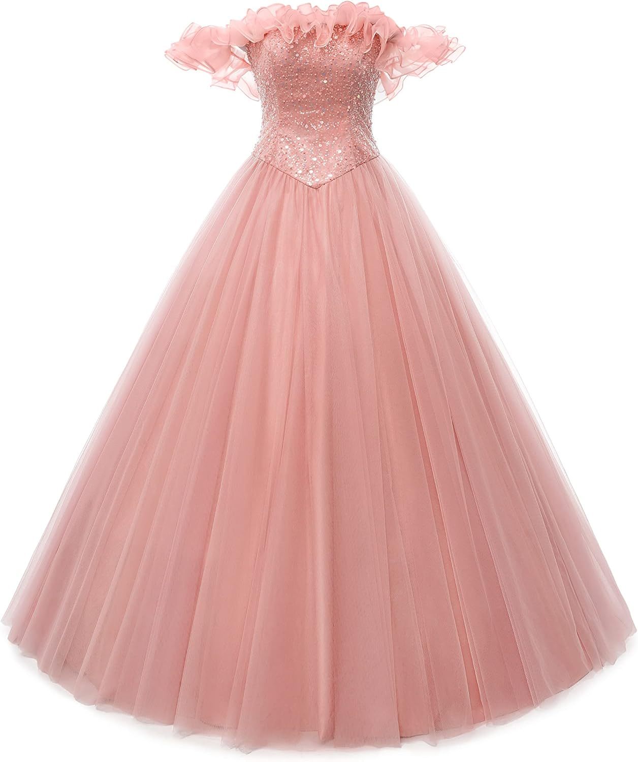 BMbride Women's Beading Sweetheart Ball Gown Tulle Layed Long Quinceanera Dress-BMbridal.UK