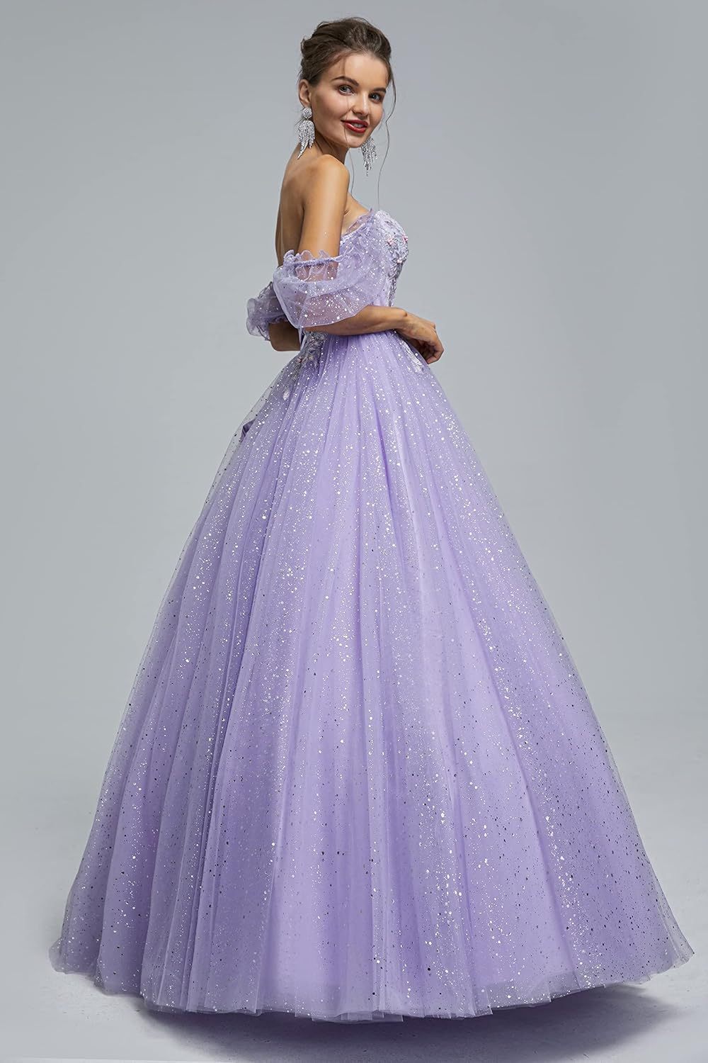 BMbride Women's Beading Sweetheart Ball Gown Tulle Layed Long Quinceanera Dress-BMbridal.UK