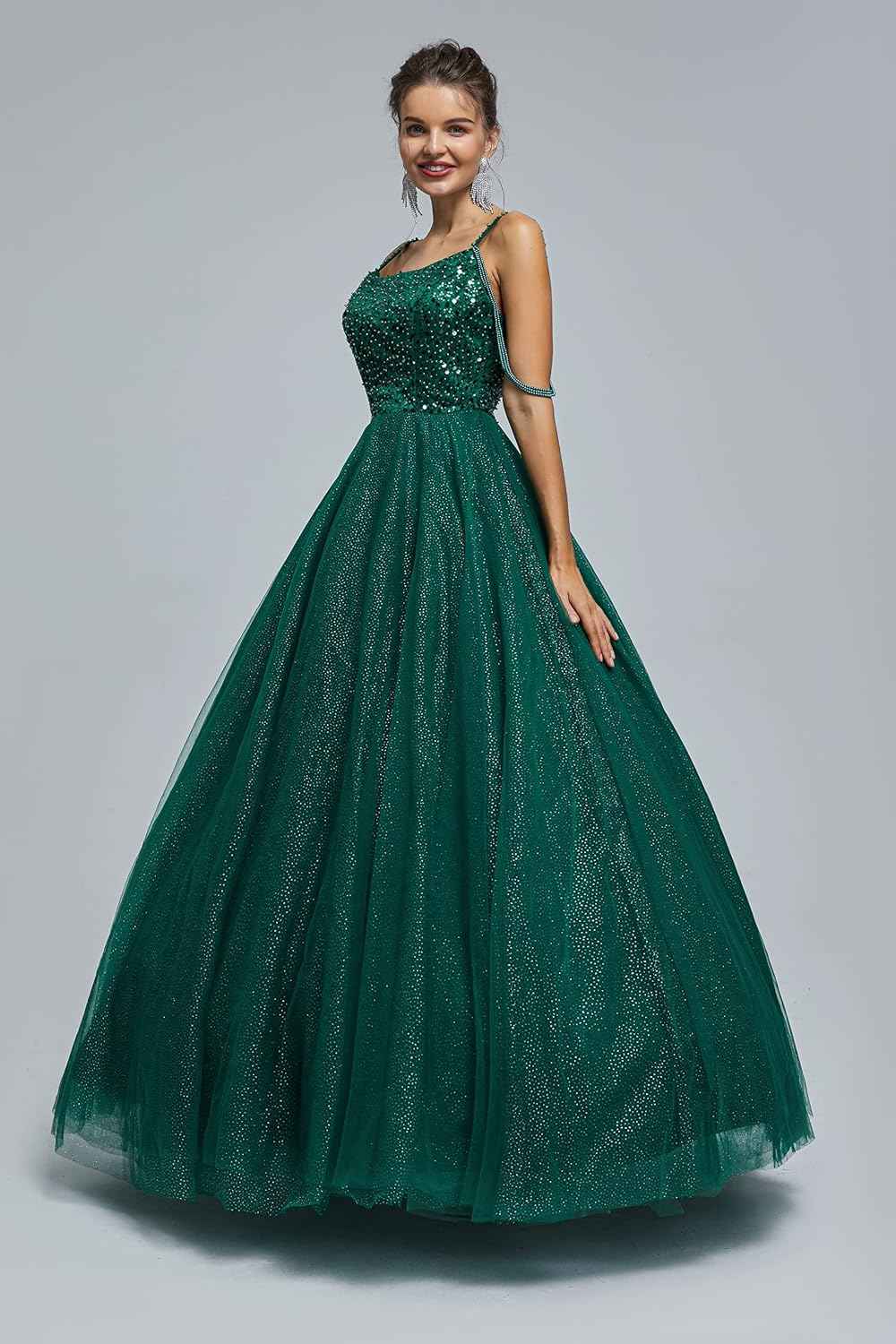 BMbride Women's Beading Sweetheart Ball Gown Tulle Layed Long Quinceanera Dress-BMbridal.UK