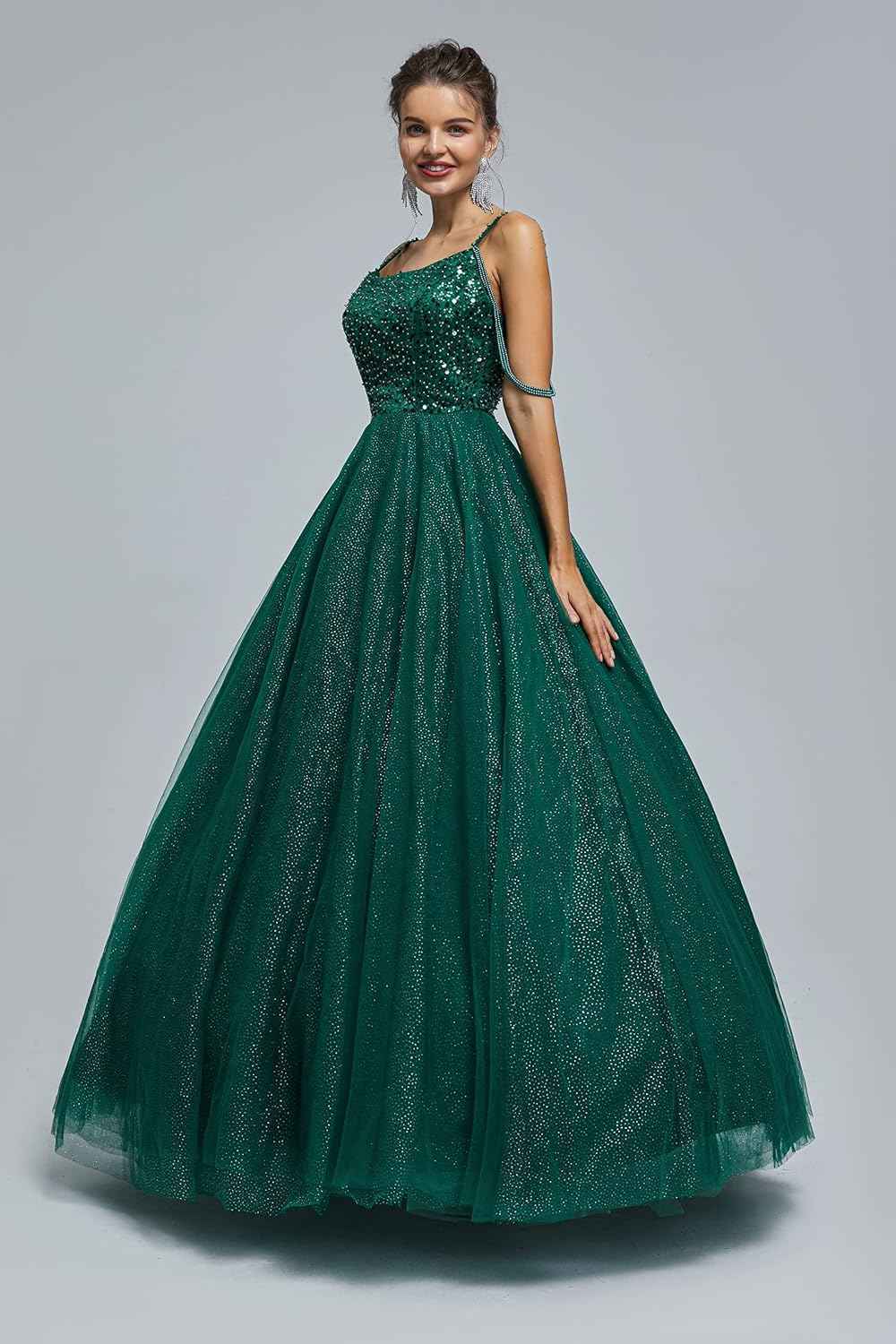 BMbride Women's Beading Sweetheart Ball Gown Tulle Layed Long Quinceanera Dress-BMbridal.UK