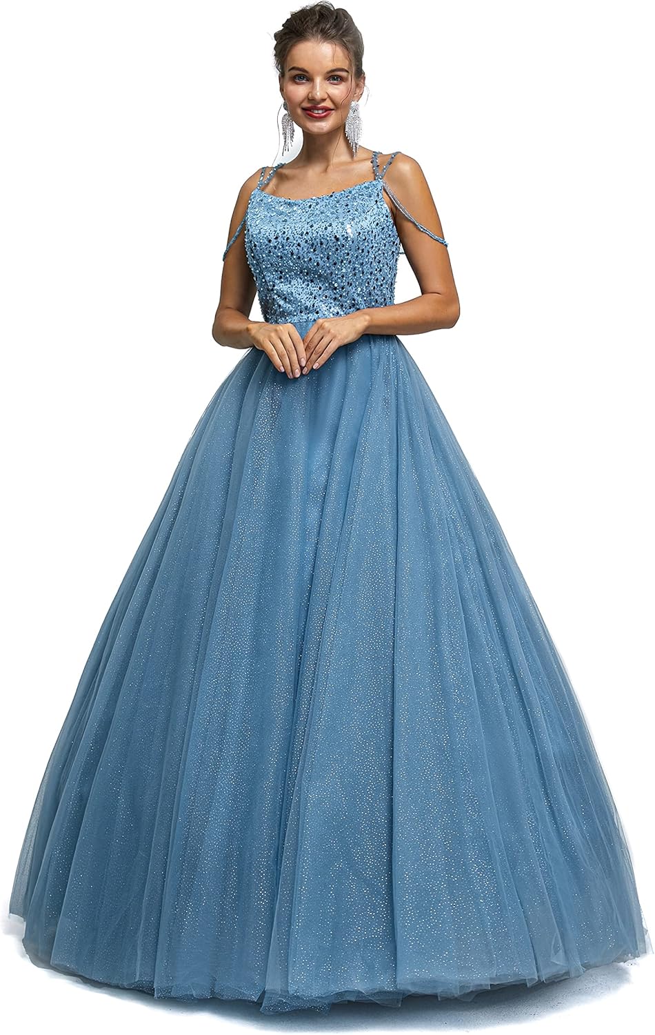 BMbride Women's Beading Sweetheart Ball Gown Tulle Layed Long Quinceanera Dress-BMbridal.UK