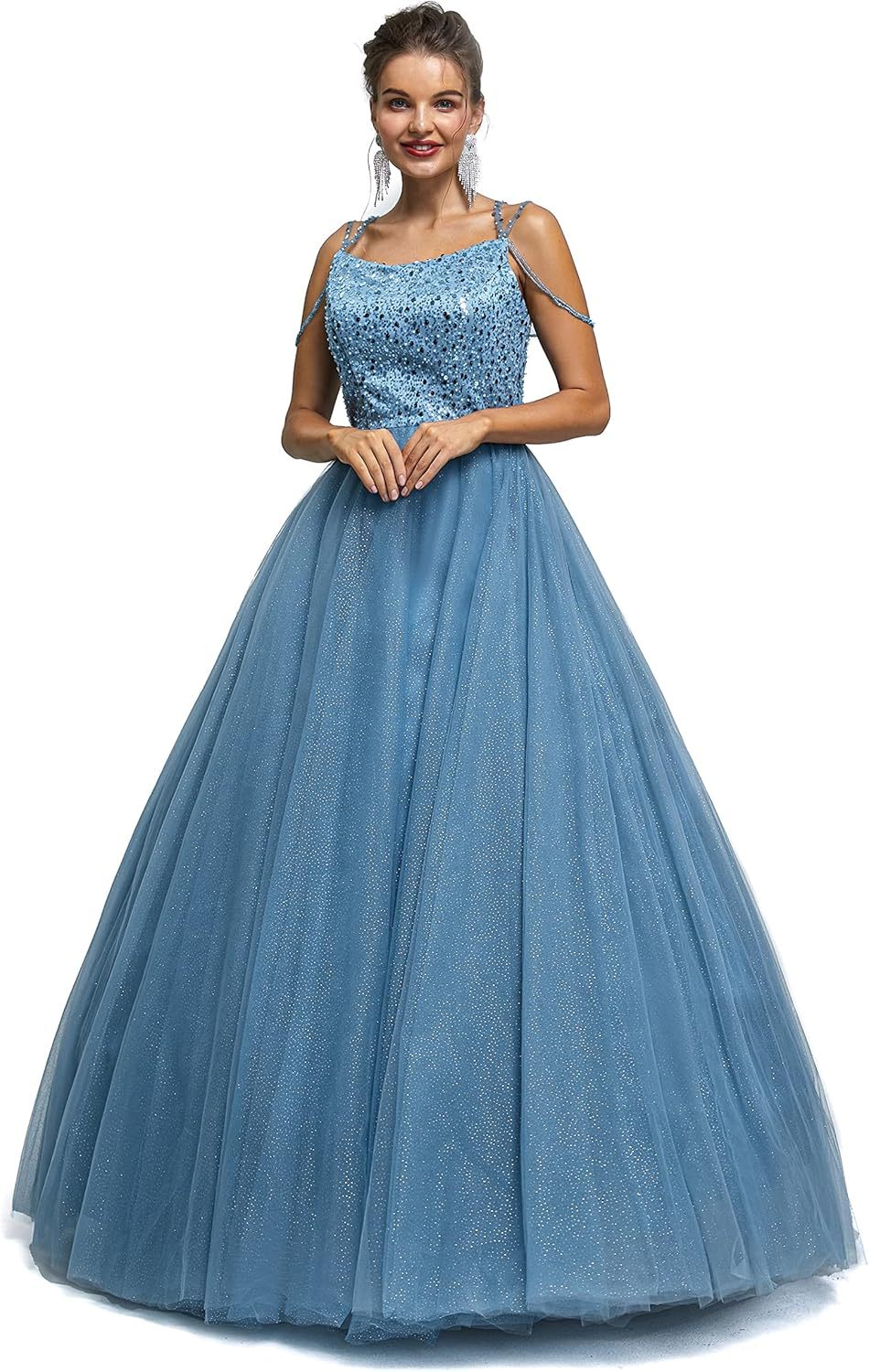 BMbride Women's Beading Sweetheart Ball Gown Tulle Layed Long Quinceanera Dress-BMbridal.UK