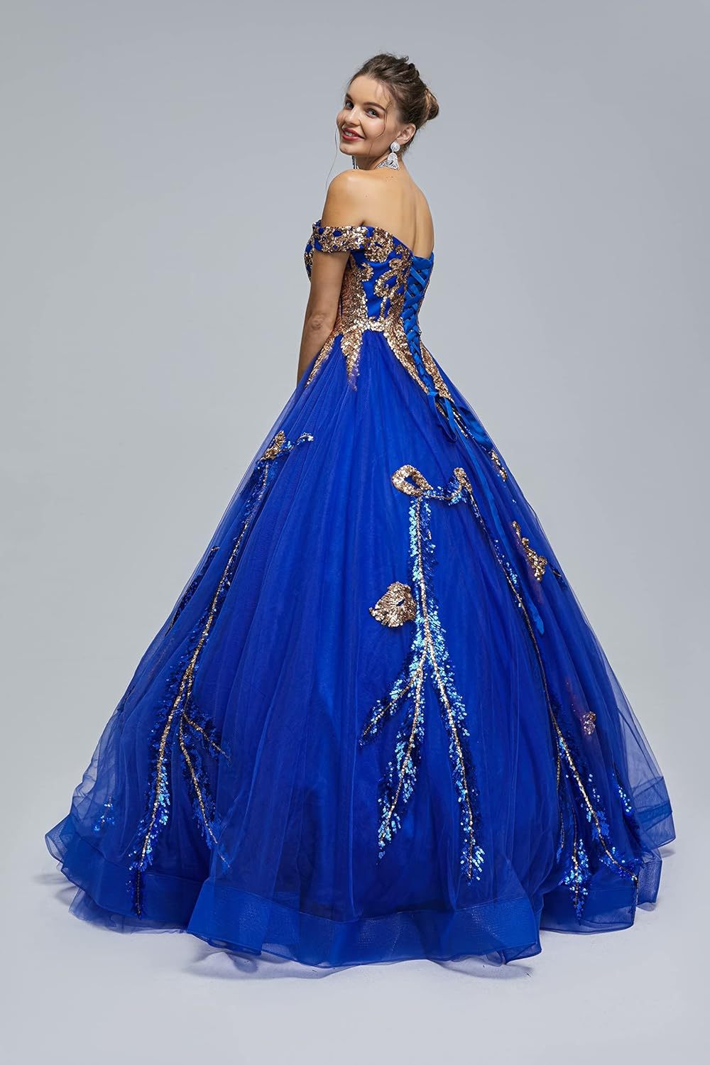 BMbride Women's Beading Sweetheart Ball Gown Tulle Layed Long Quinceanera Dress-BMbridal.UK