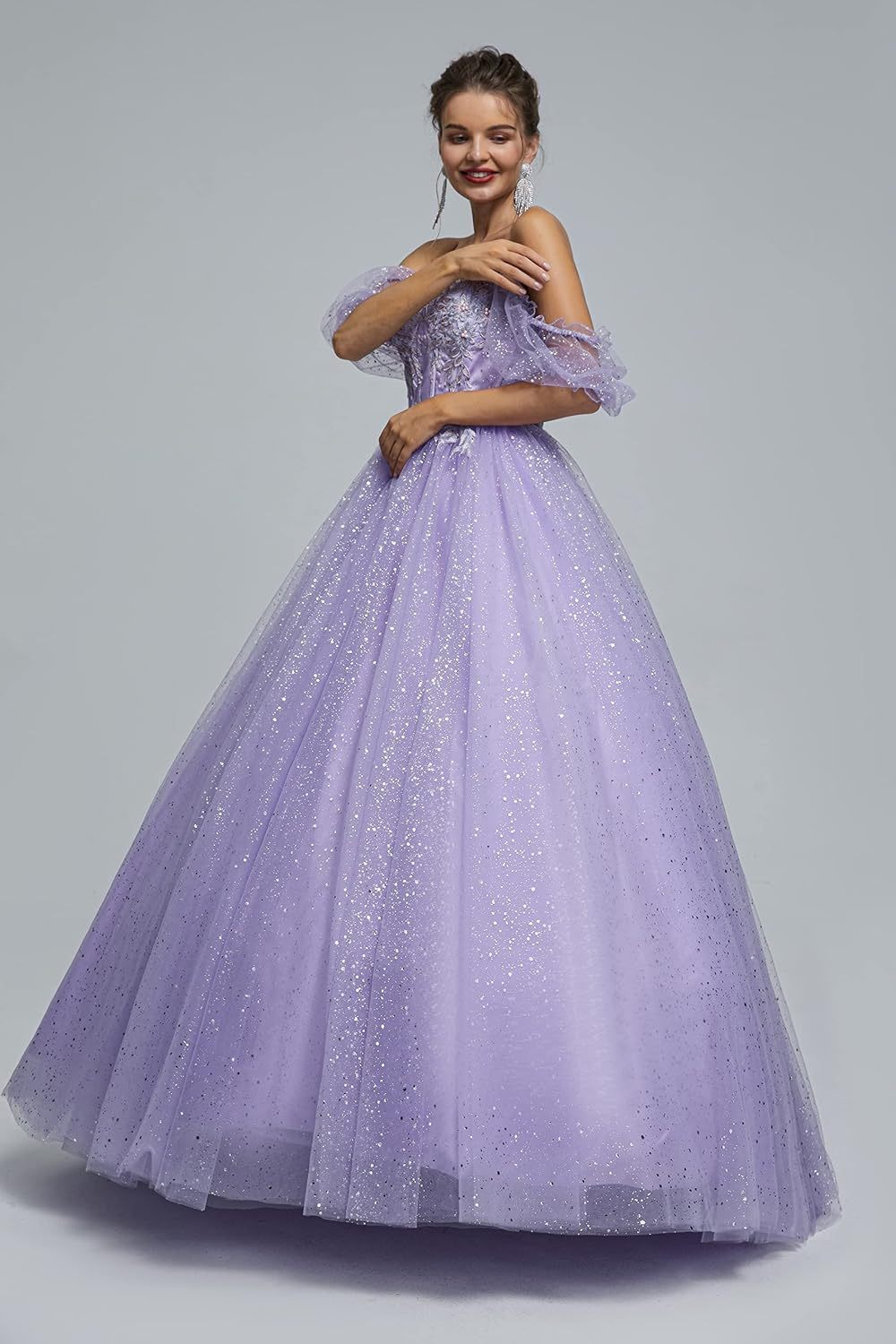 BMbride Women's Beading Sweetheart Ball Gown Tulle Layed Long Quinceanera Dress-BMbridal.UK