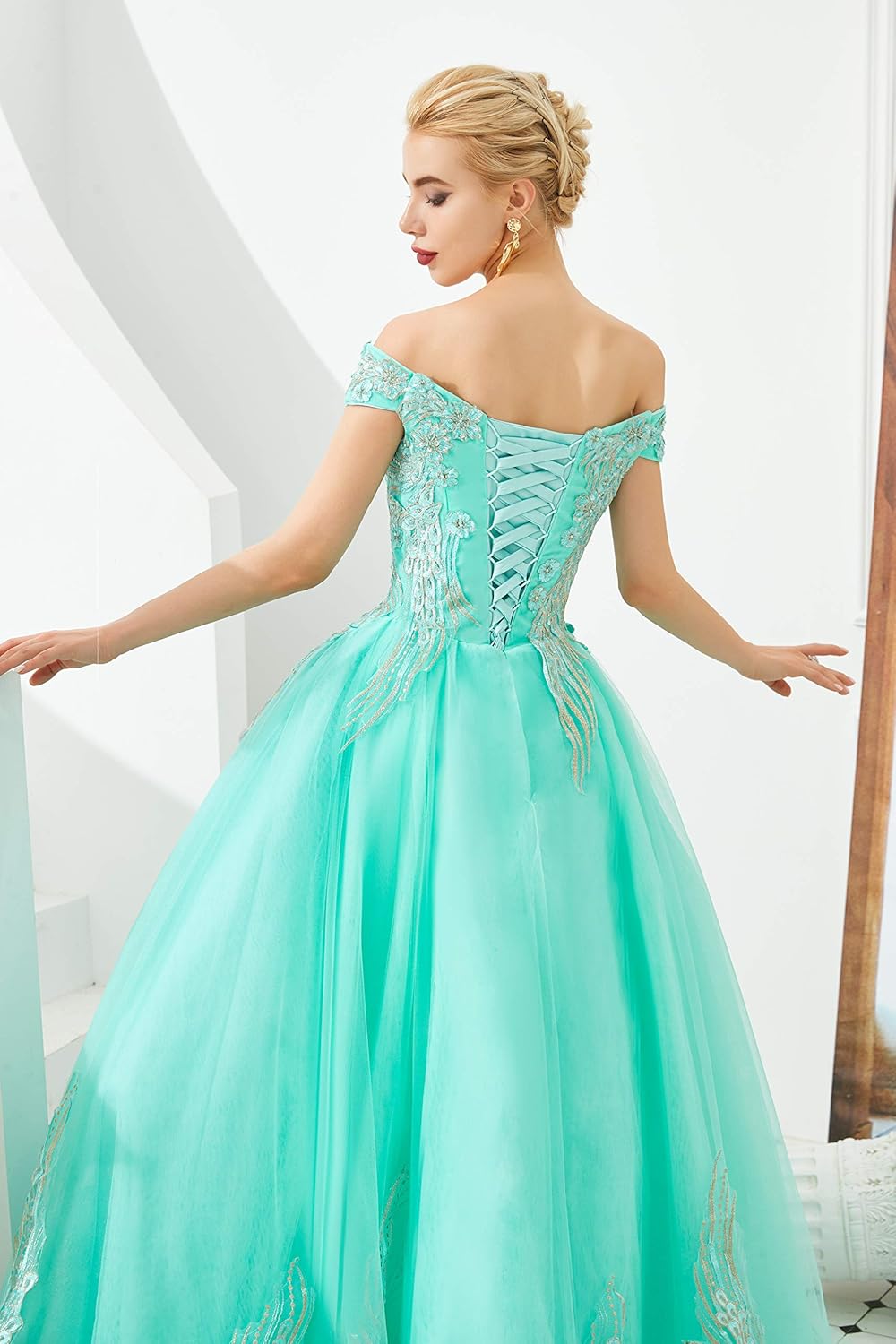 BMbride Women's Beading Sweetheart Ball Gown Tulle Layed Long Quinceanera Dress-BMbridal.UK
