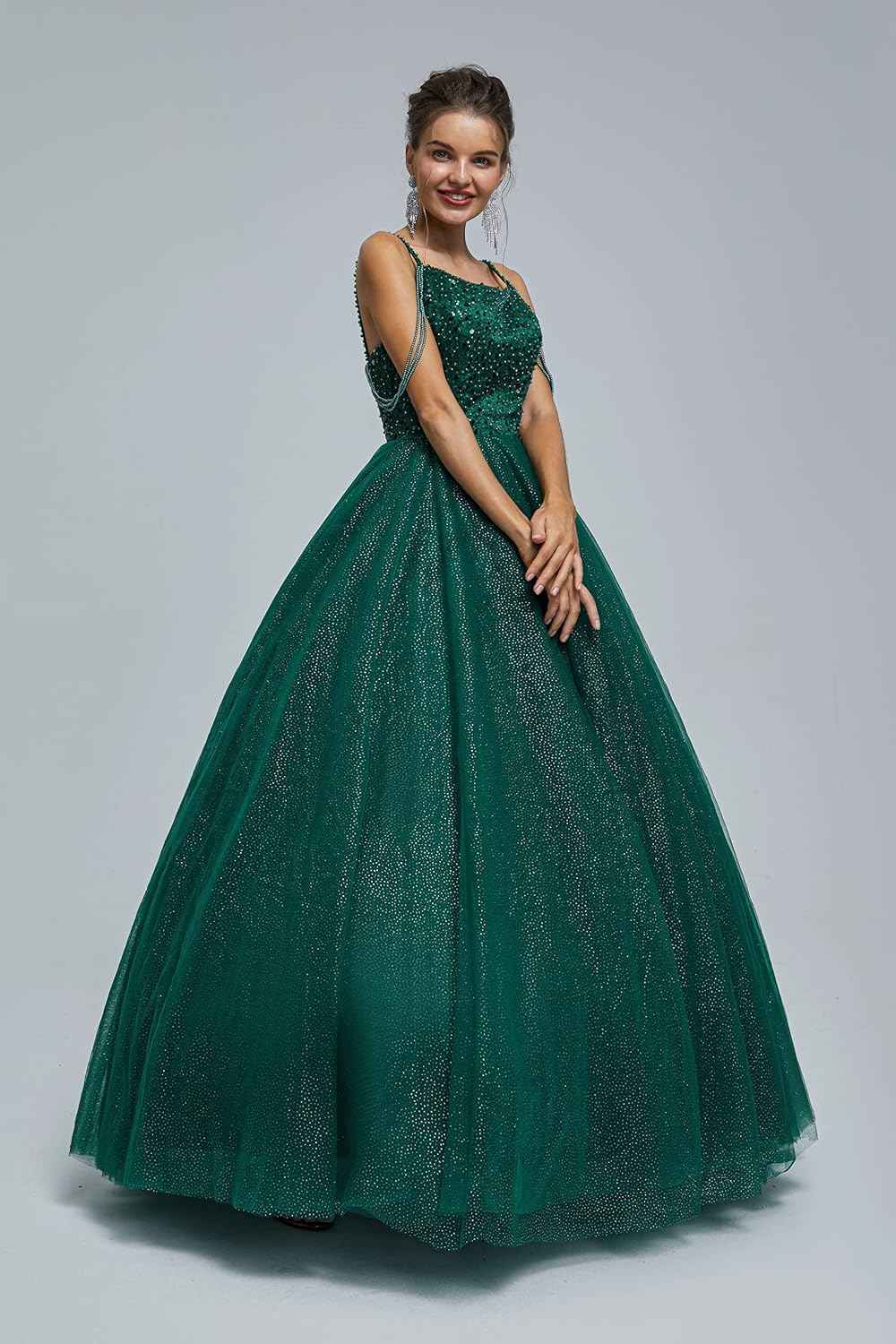 BMbride Women's Beading Sweetheart Ball Gown Tulle Layed Long Quinceanera Dress-BMbridal.UK