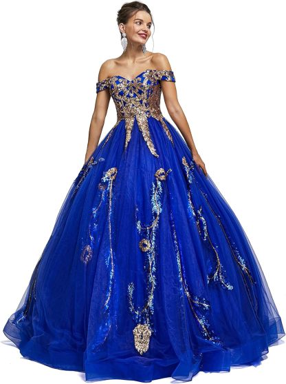 BMbride Women's Beading Sweetheart Ball Gown Tulle Layed Long Quinceanera Dress-BMbridal.UK