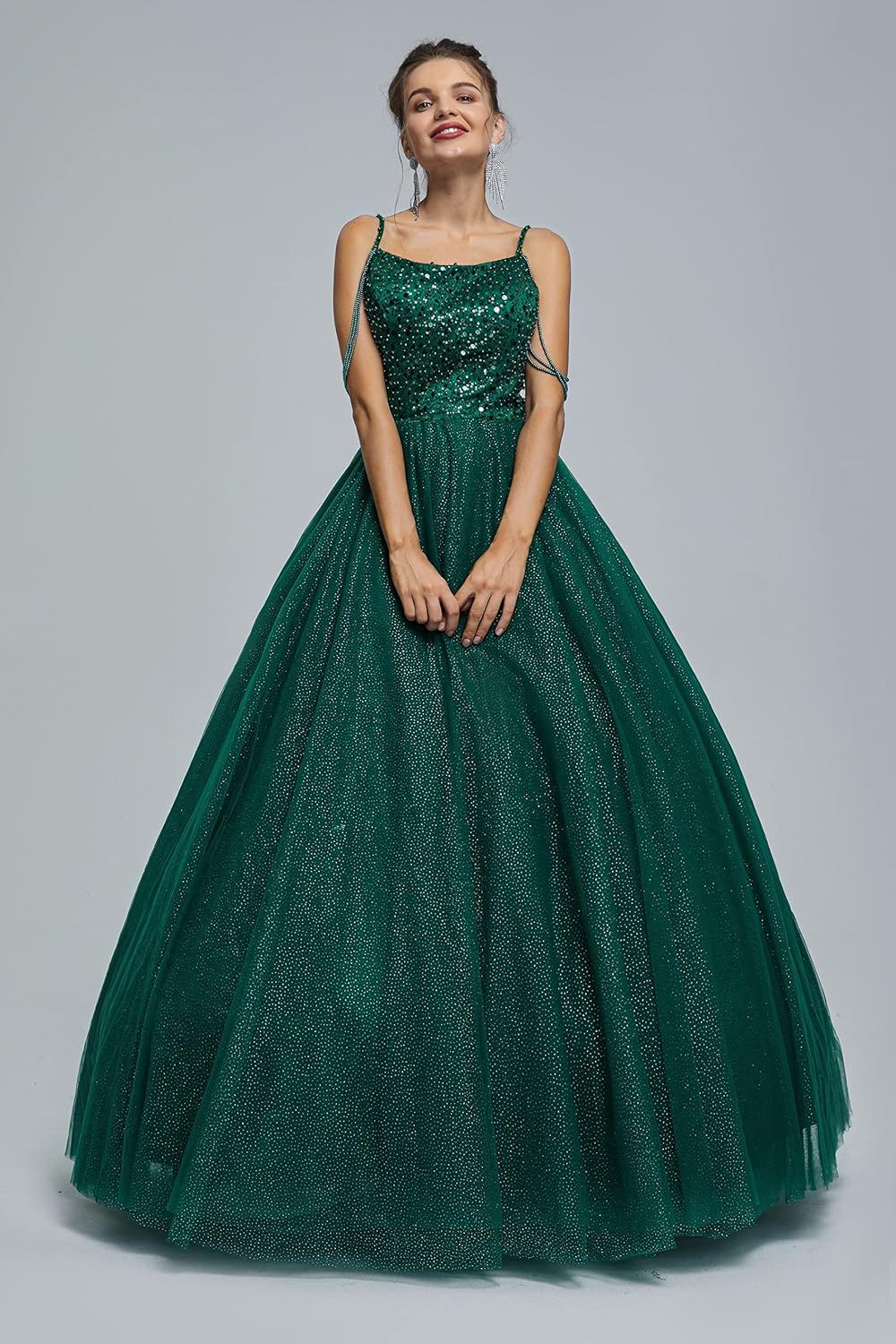 BMbride Women's Beading Sweetheart Ball Gown Tulle Layed Long Quinceanera Dress-BMbridal.UK