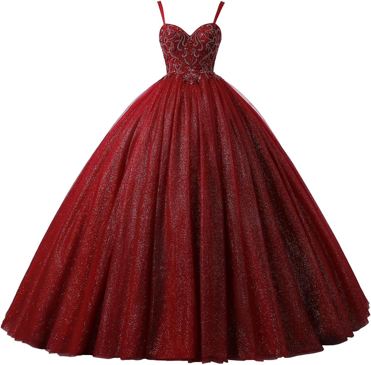 BMbride Women's Beading Sweetheart Ball Gown Tulle Layed Long Quinceanera Dress-BMbridal.UK