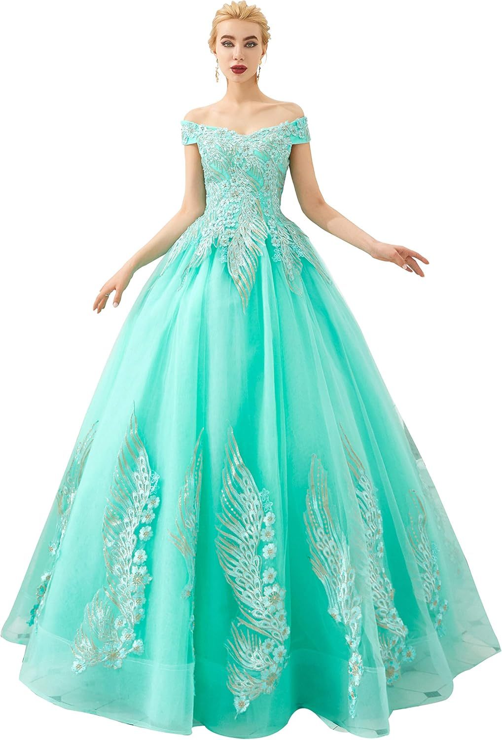 BMbride Women's Beading Sweetheart Ball Gown Tulle Layed Long Quinceanera Dress-BMbridal.UK