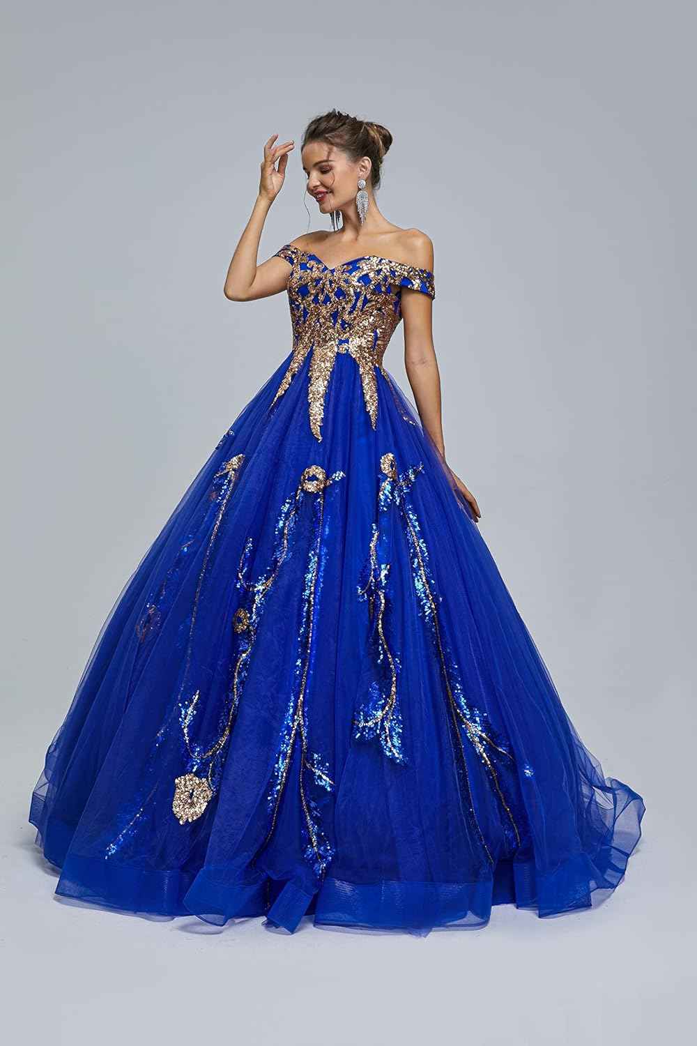 BMbride Women's Beading Sweetheart Ball Gown Tulle Layed Long Quinceanera Dress-BMbridal.UK