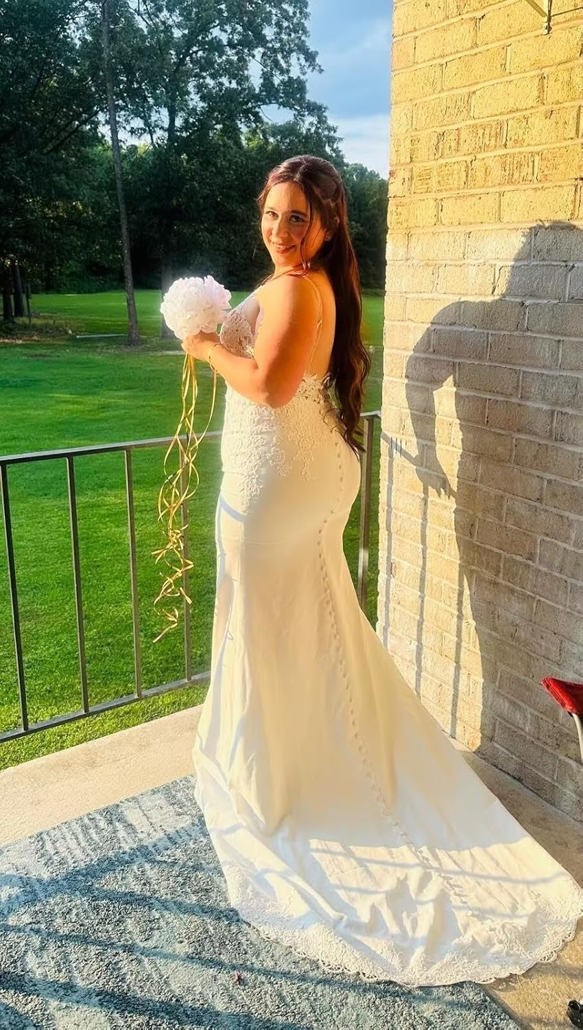 Women's Beach Spaghetti Strap Wedding Dresses for Bride 2025 Boho Long Lace Bridal Gowns for Wedding-BMbridal.UK