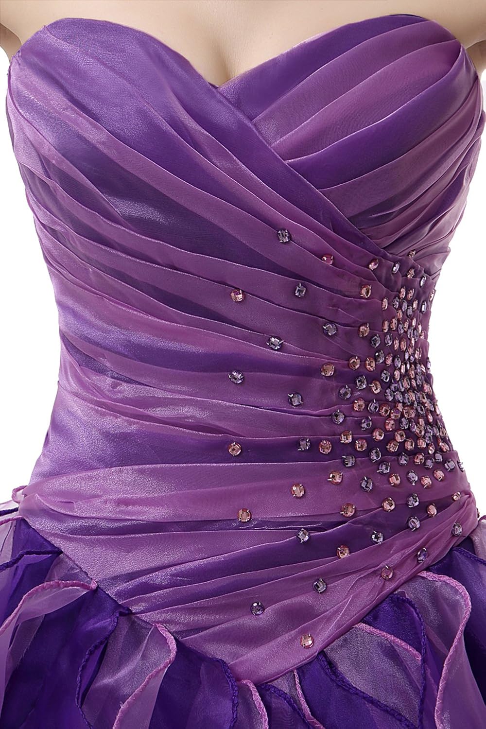 BMbride Women's Beading Sweetheart Ball Gown Tulle Layed Long Quinceanera Dress-BMbridal.UK