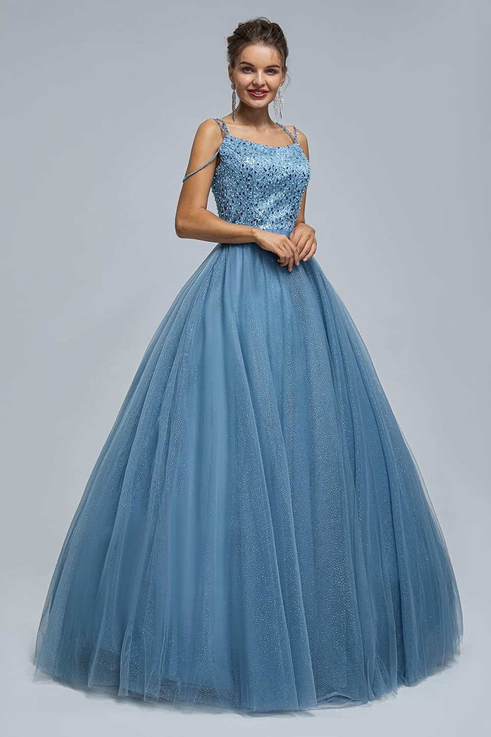 BMbride Women's Beading Sweetheart Ball Gown Tulle Layed Long Quinceanera Dress-BMbridal.UK