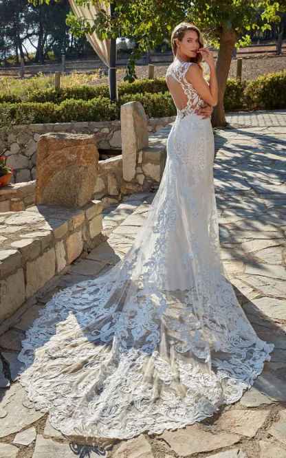 Loyeloy Women's Wedding Dresses for Bride 2025 Sexy V Neck Slit Lace Bridal Wedding Gowns for Bride YJ010-BMbridal.UK