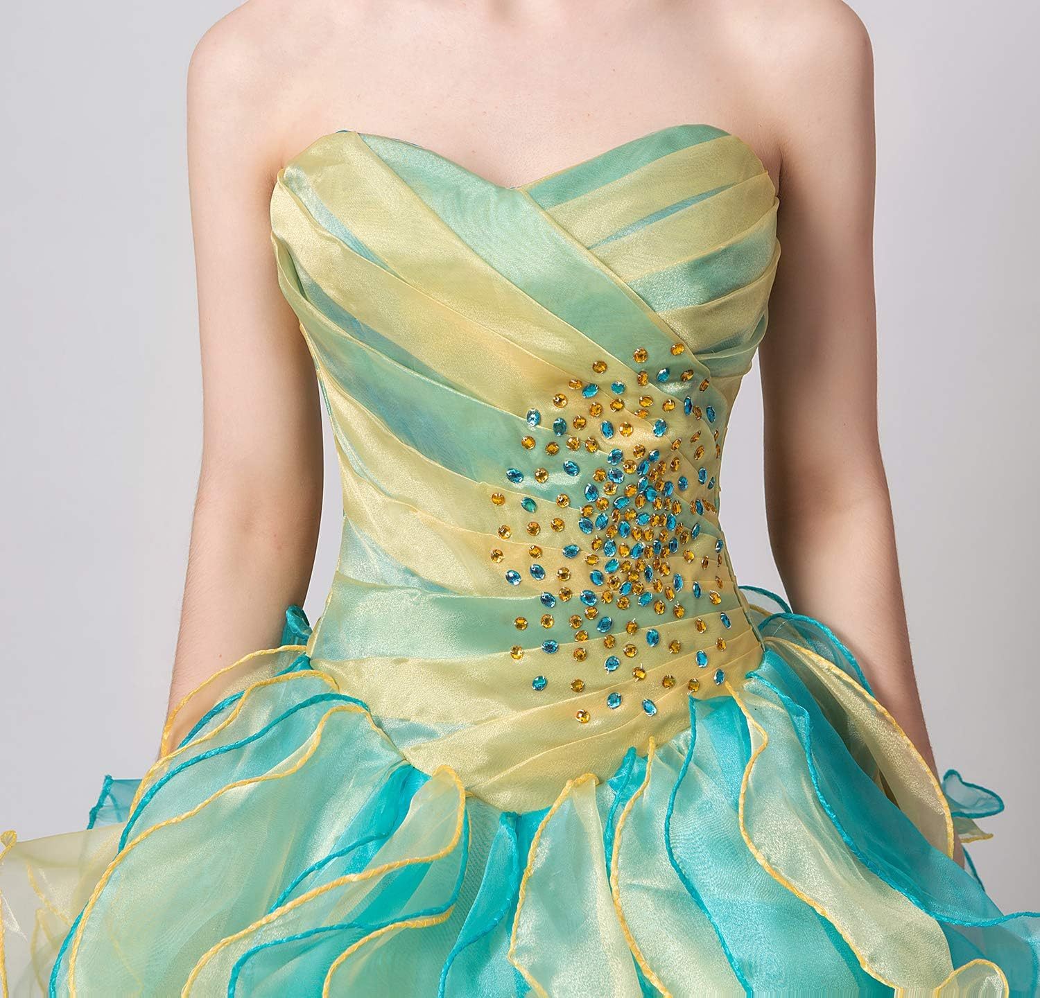 BMbride Women's Beading Sweetheart Ball Gown Tulle Layed Long Quinceanera Dress-BMbridal.UK