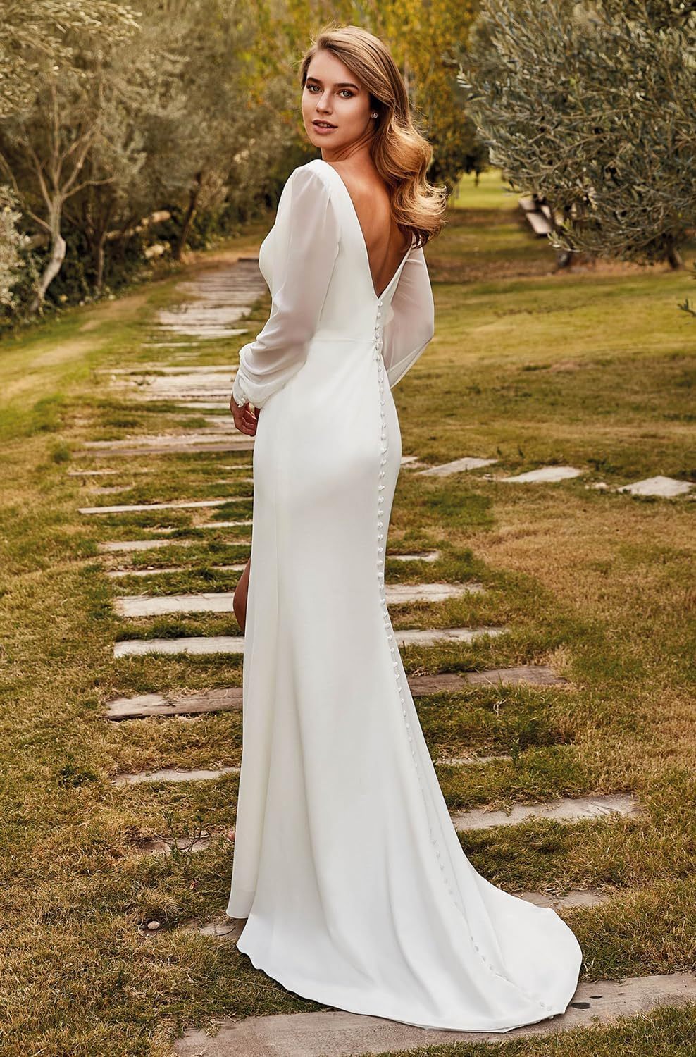 Lace Appliqued Wedding Dresses for Bride 2025 Beach Wedding Bridal Gowns for Women SE002-BMbridal.UK