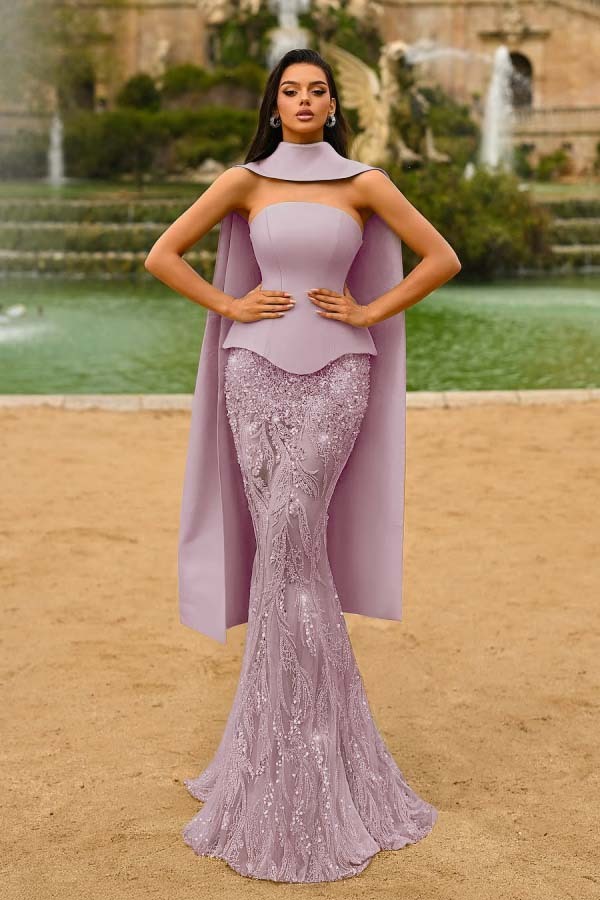 Strapless Sleeveless Long Mermaid Prom Dress With Appliques