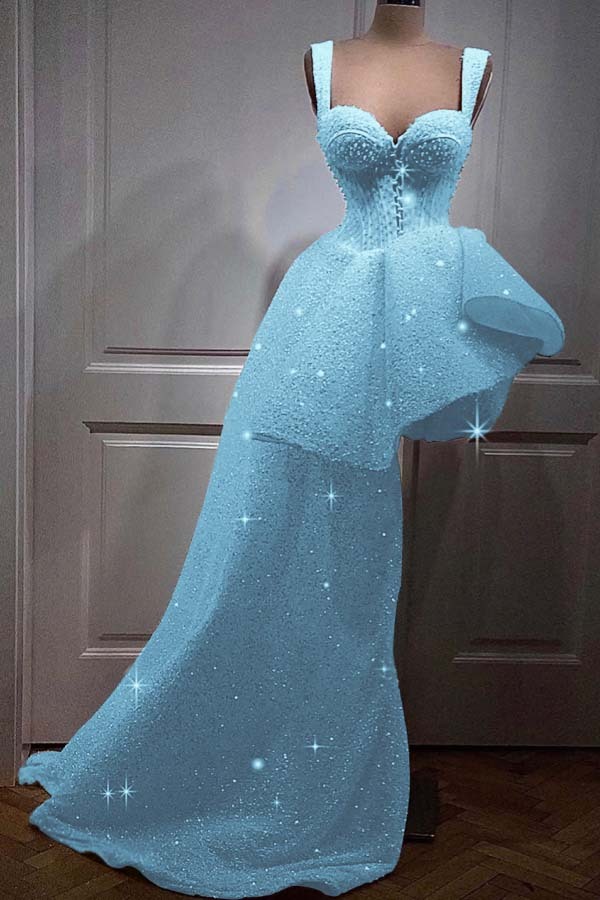 Spaghetti Strap Sweetheart Sleeveless Short Prom Dress With Sequins