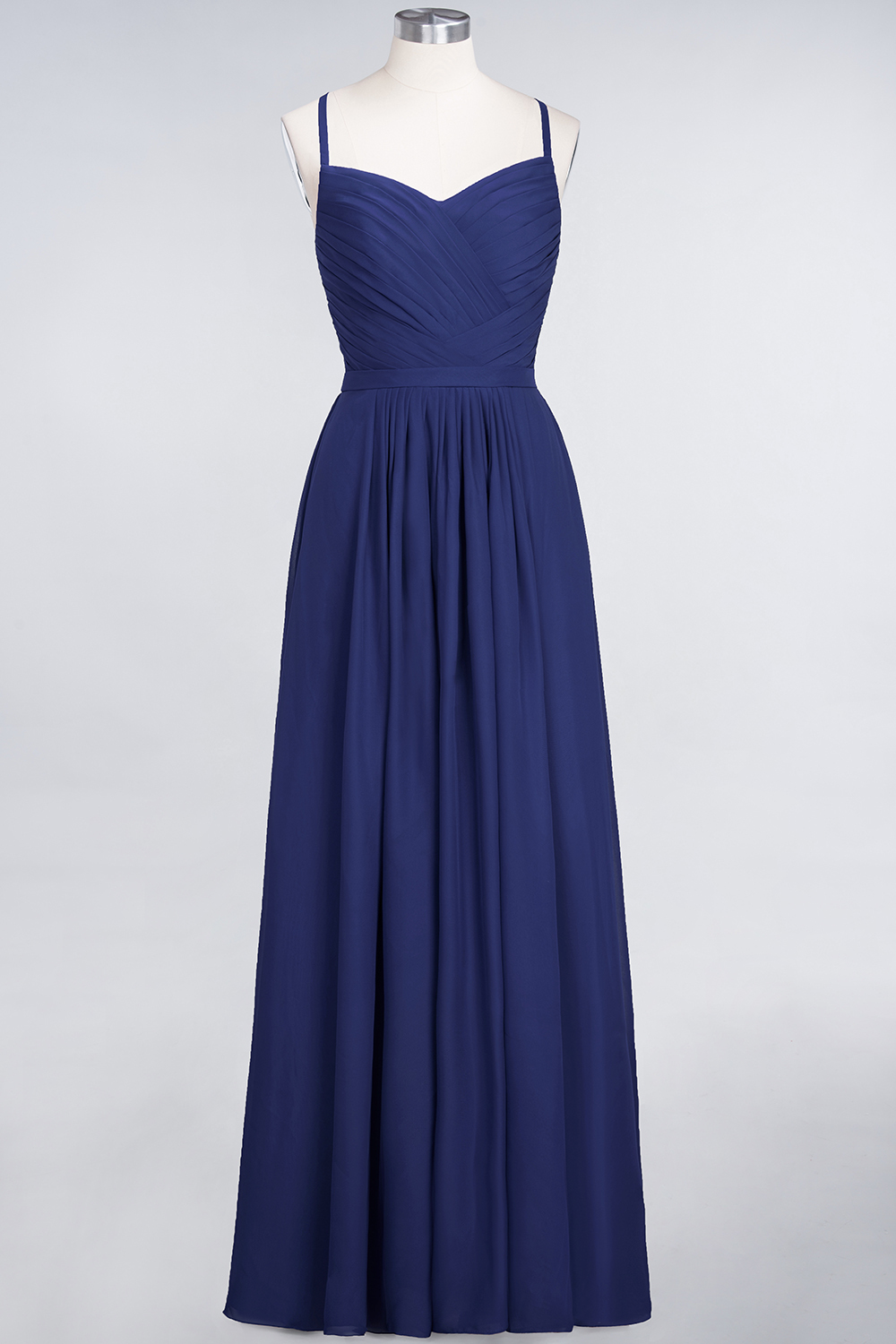 BMbridal Glamorous Spaghetti Straps Sweetheart Ruffle Chiffon Bridesmaid Dress Online-BMbridal