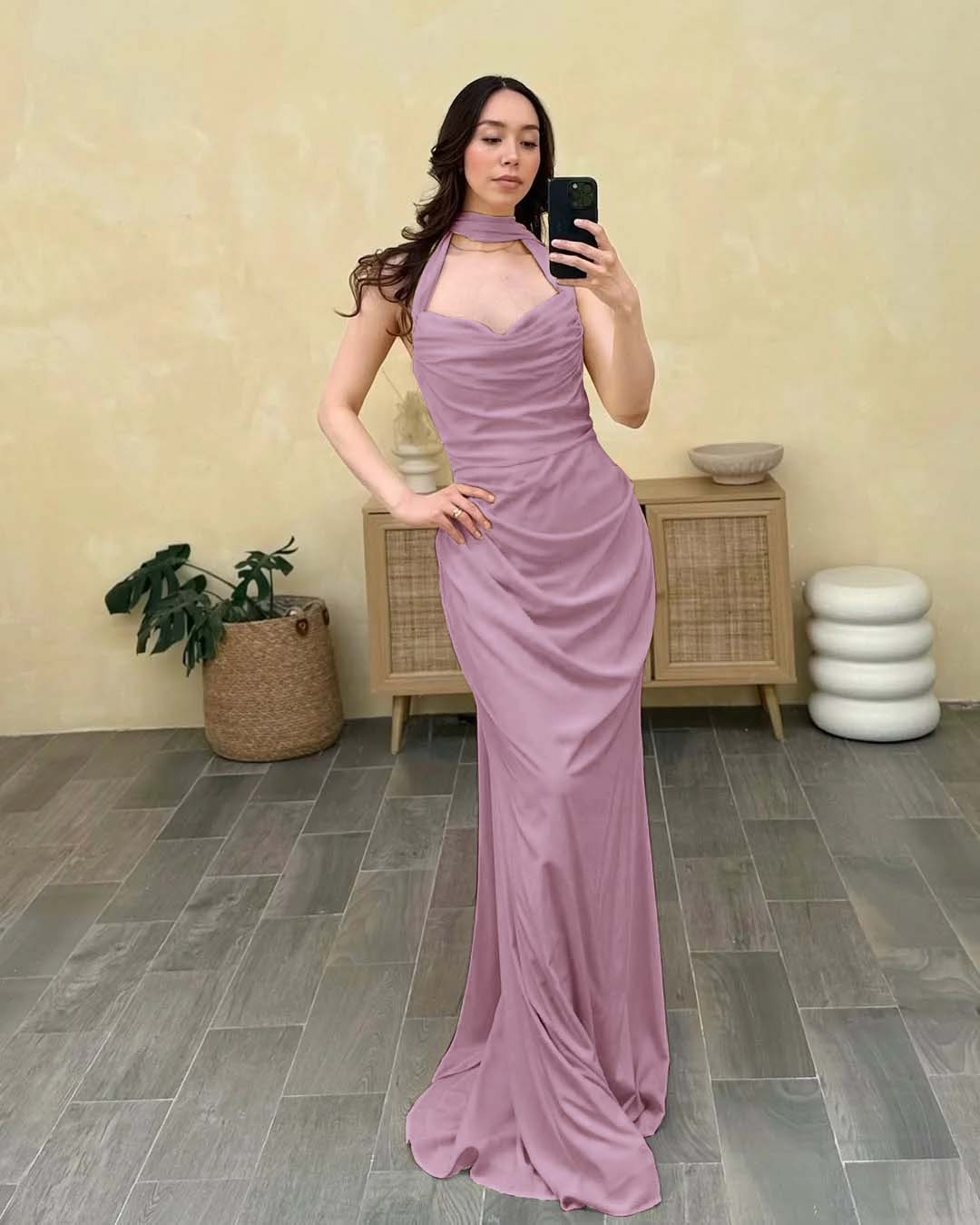 Halter Sleeveless Sweetheart Long Mermaid Prom Dress With Pleated