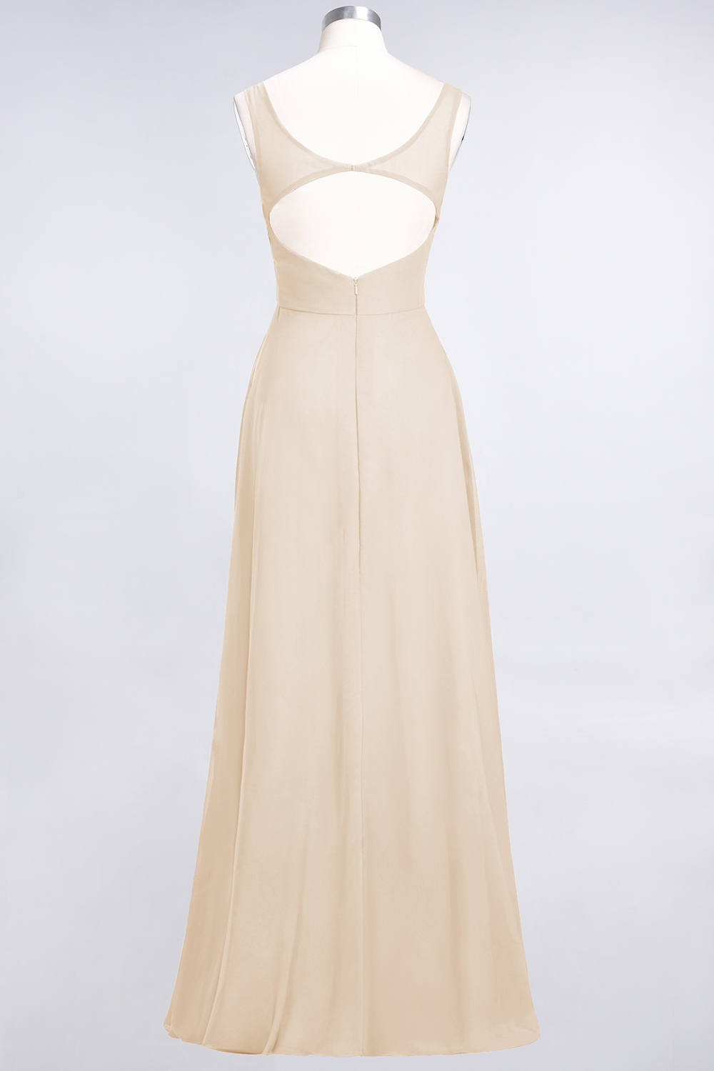 BMbridal Chic Chiffon V-Neck Straps Ruffle Affordable Bridesmaid Dresses with Open Back-BMbridal