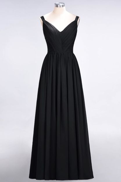 BMbridal Chic V-Neck Straps Ruffle Burgundy Bridesmaid Dresses with Bow Sash-BMbridal