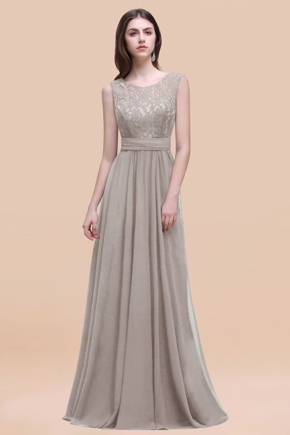 BMbridal Vintage Lace Scoop Sleeveless Dark Blue Bridesmaid Dress with V-Back-BMbridal