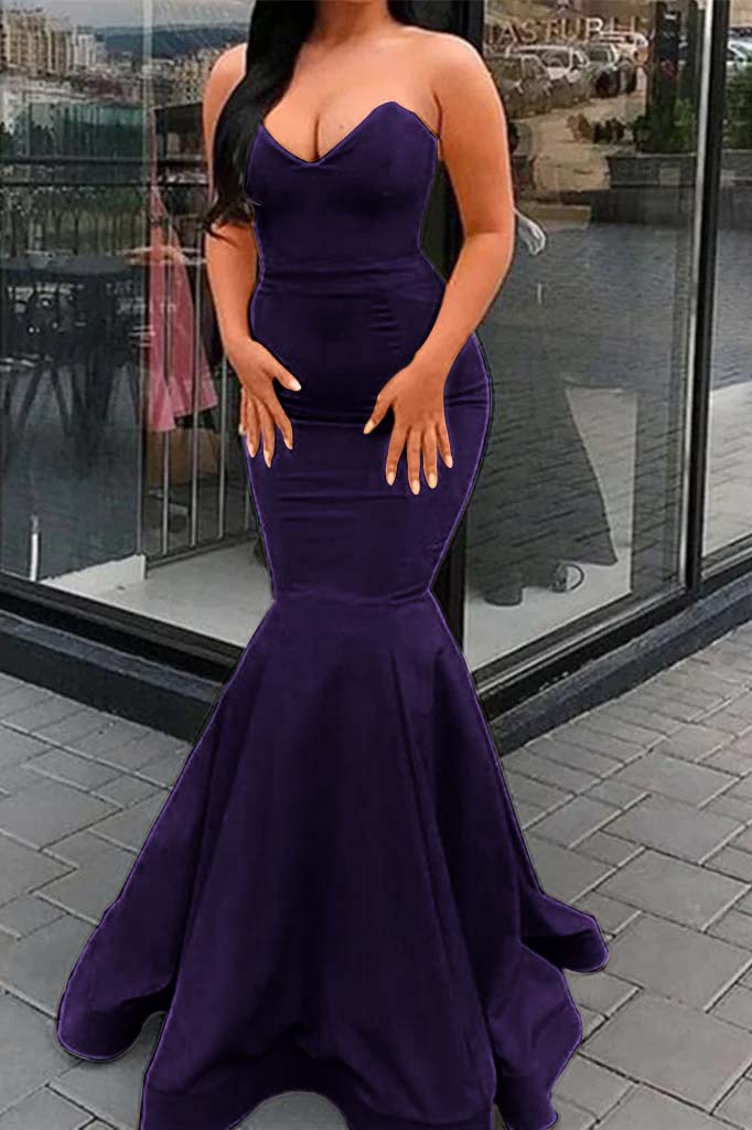 Amazing Yellow Strapless Sleeveless Sweetheart Mermaid Prom Dress