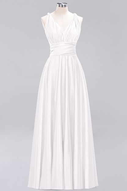 BMbridal Chic Burgundy Satin Long Bridesmaid Dresses With One Shoulder-BMbridal