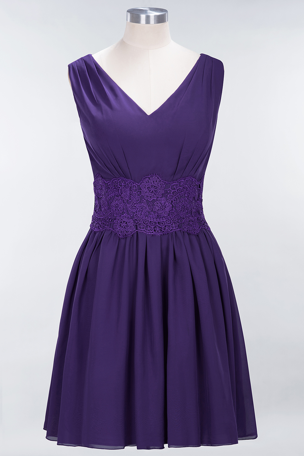 BMbridal Pretty V-Neck Short Sleeveless Lace Bridesmaid Dresses Online-BMbridal