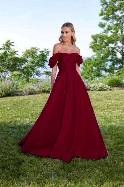 Off the Shoulder Sleeveless Long A Line Prom Dress With Pleated