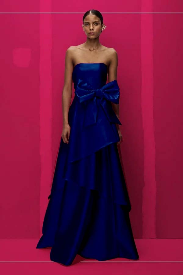 Chic Strapless Sleeveless Long Prom Dress With Pleated Bowknot