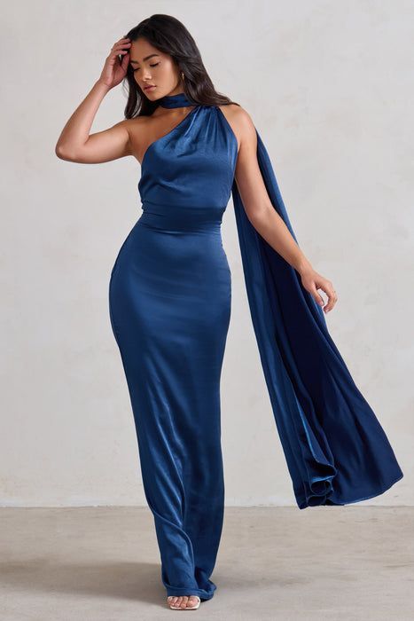 Floor-length Halter Prom Dresses with Sheath/Column Silhouette