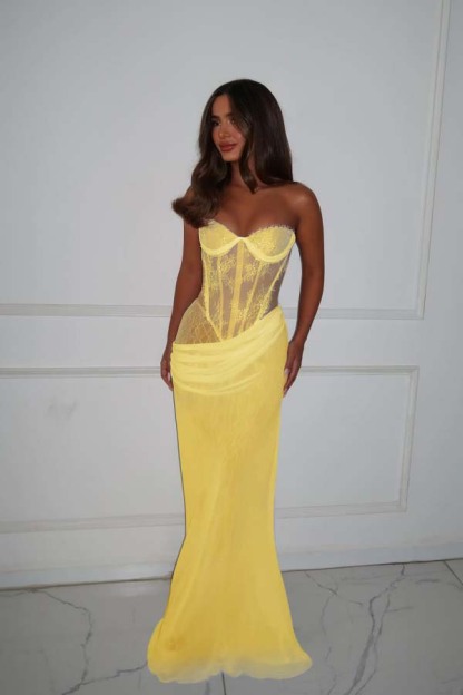 Strapless Sleeveless Long Mermaid Prom Dress With Lace Pleated