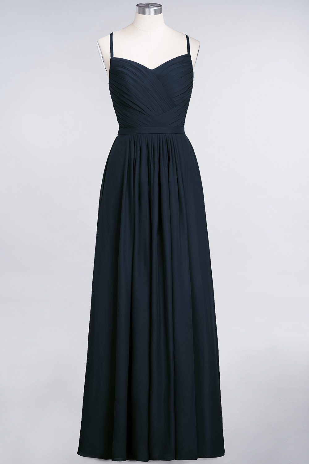 BMbridal Glamorous Spaghetti Straps Sweetheart Ruffle Chiffon Bridesmaid Dress Online-BMbridal