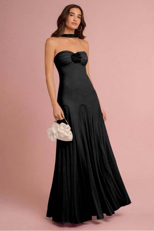 Sweetheart Strapless Sleeveless Long Prom Dress With Ruffles