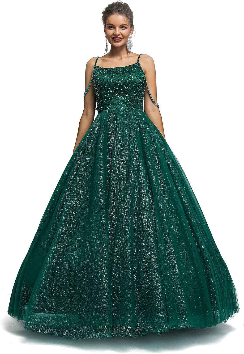 BMbride Women's Beading Sweetheart Ball Gown Tulle Layed Long Quinceanera Dress-BMbridal.UK