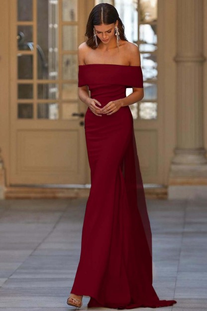 Off the Shoulder Strapless Mermaid Long Prom Dress With Tulle