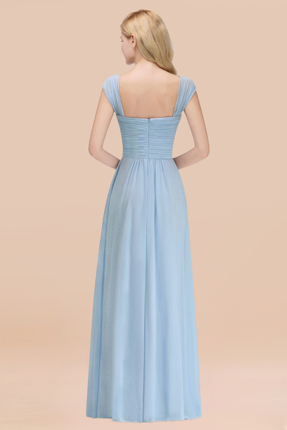 BMbridal Modest Chiffon Sweetheart Sleeveless Affordable Bridesmaid Dresses with Ruffles-BMbridal