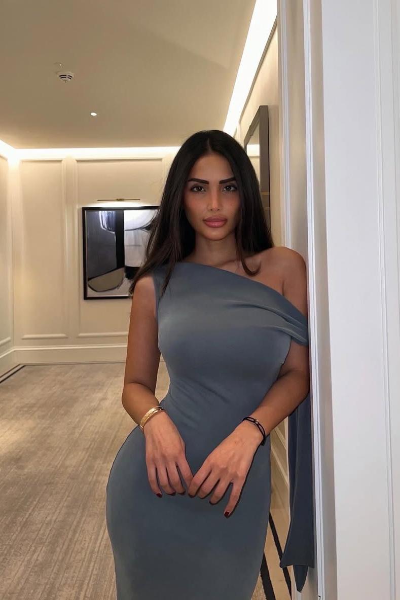 One Shoulder Sleeveless Mermaid Long Prom Dress With Pleated