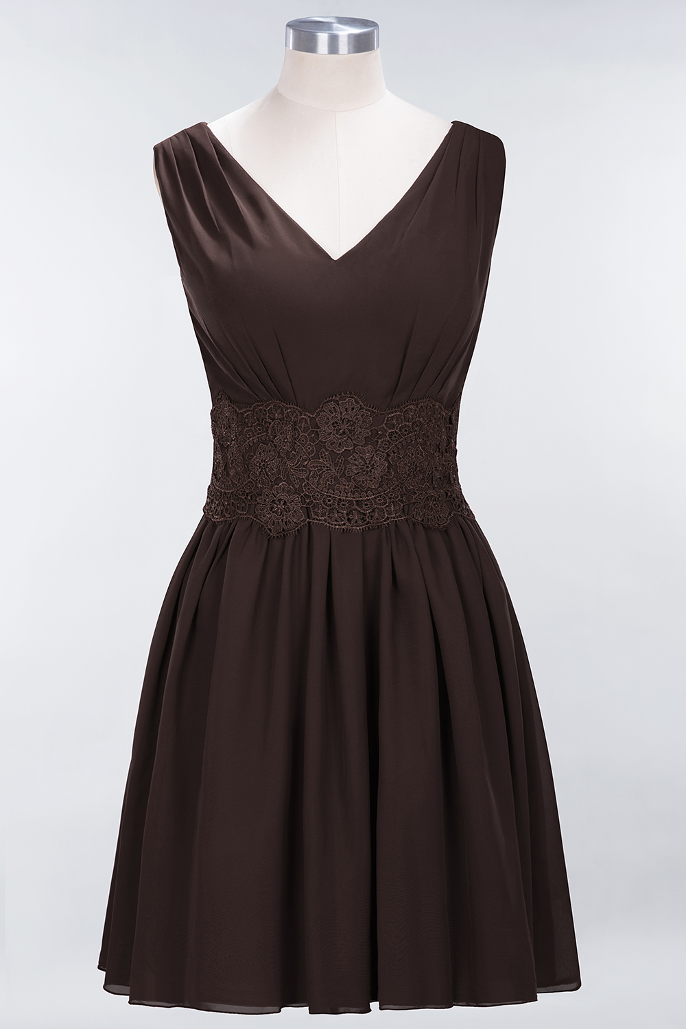 BMbridal Pretty V-Neck Short Sleeveless Lace Bridesmaid Dresses Online-BMbridal